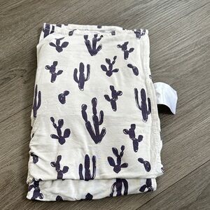 Posh Peanut Cream and Purple Cactus Swaddle